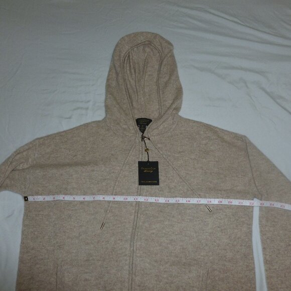 Charter Club Cashmere Long Sleeve Zip Up Hoodie Zipper M Pearl Taupe Cream NWT - Picture 5 of 15